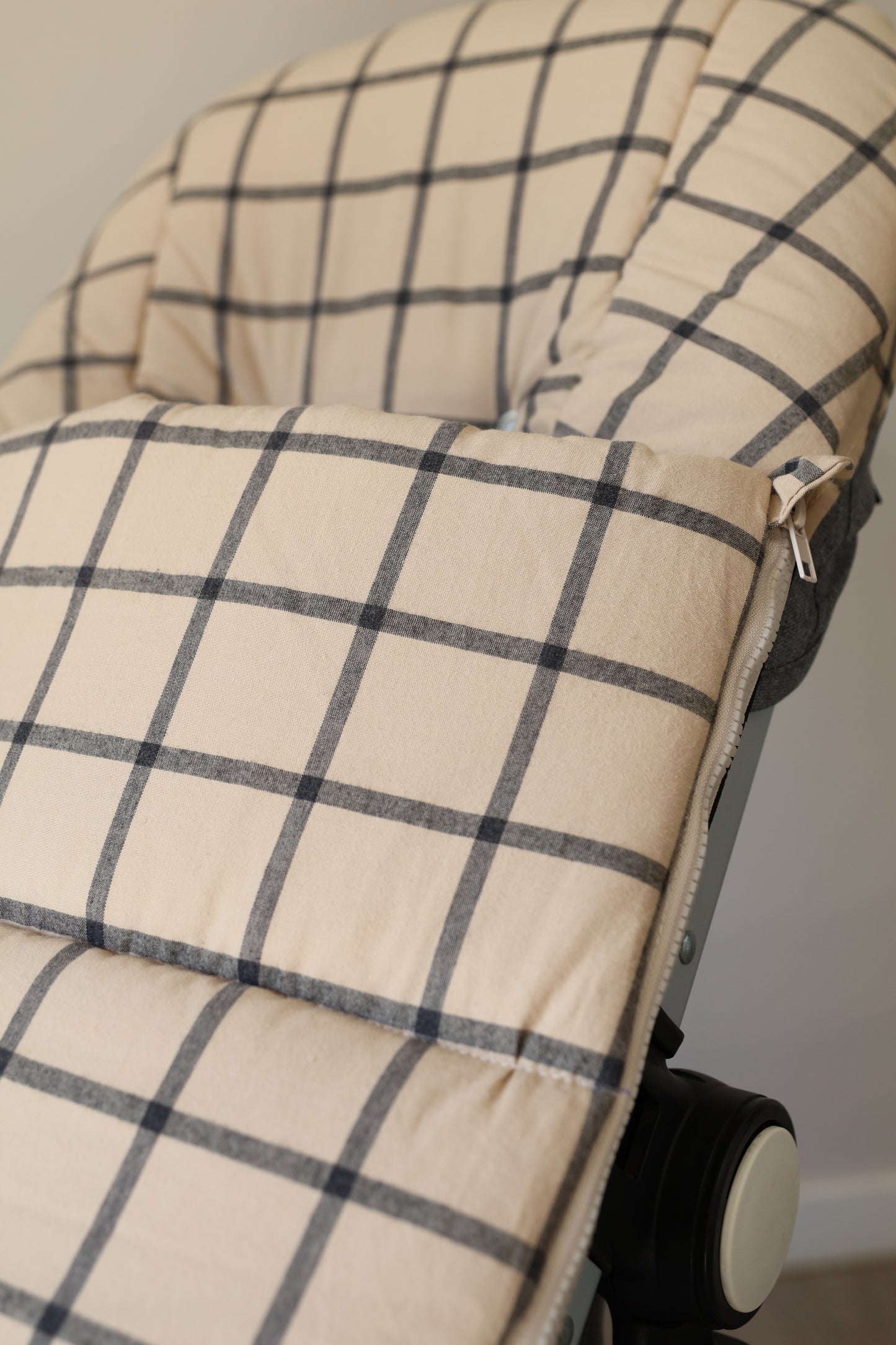 Sac chaise à carreaux ocre