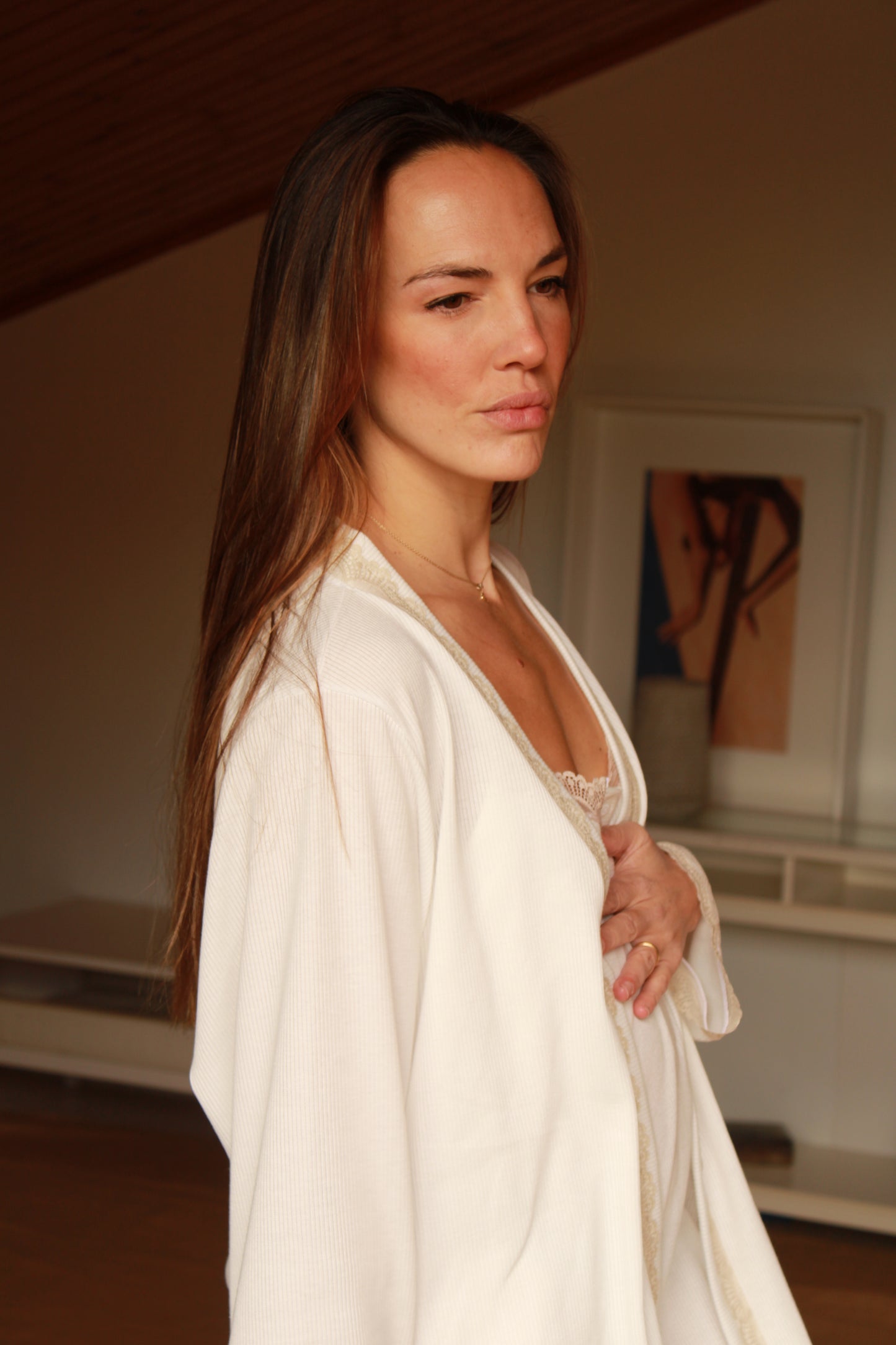 Bata Manga Larga Canale Blanco y Blonda