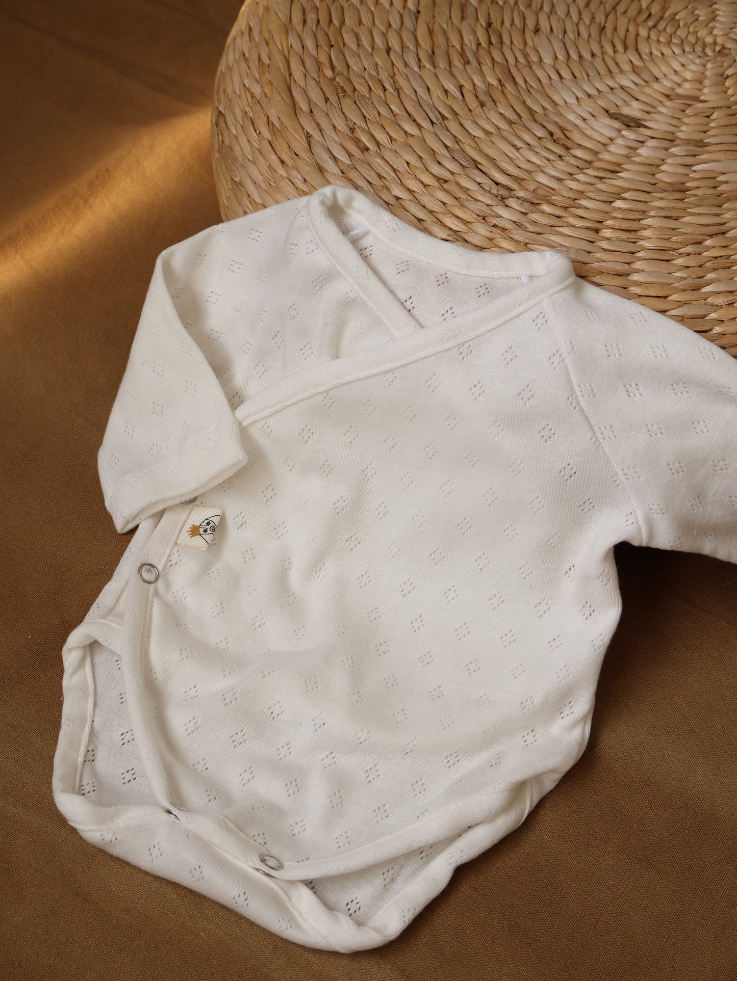 Conjunto Punto Calado Blanco Roto Body + Polainas + Gorro Nudo