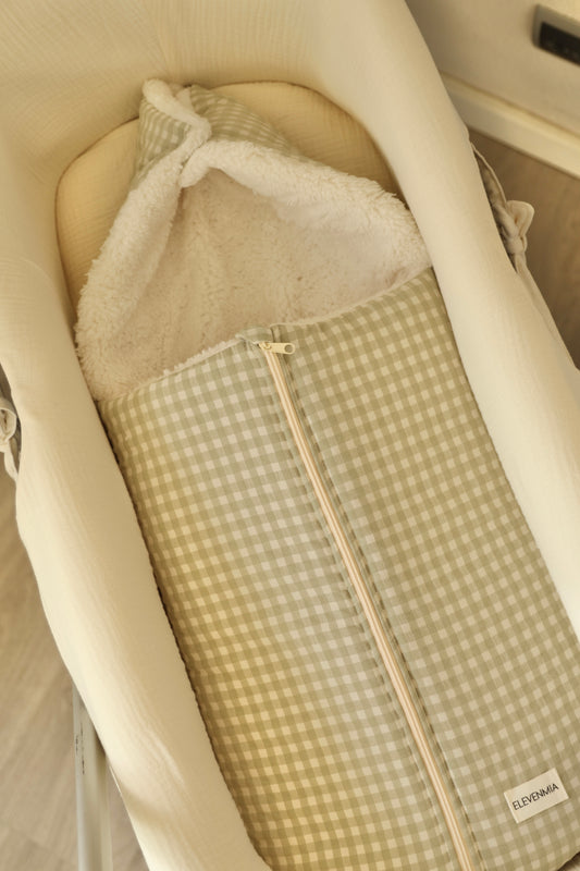 Saco Capazo Vichy Matcha + Borreguito