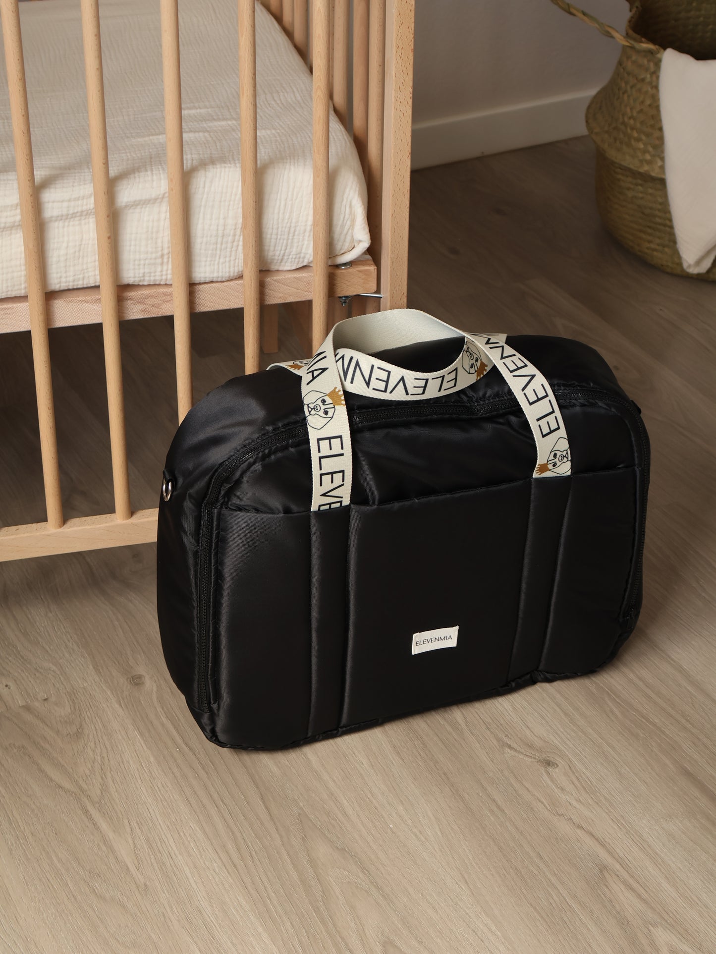 Valise de maternité imperméable noire Technic