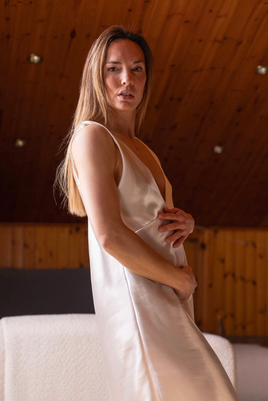 Camisón Maternity Satén Cava