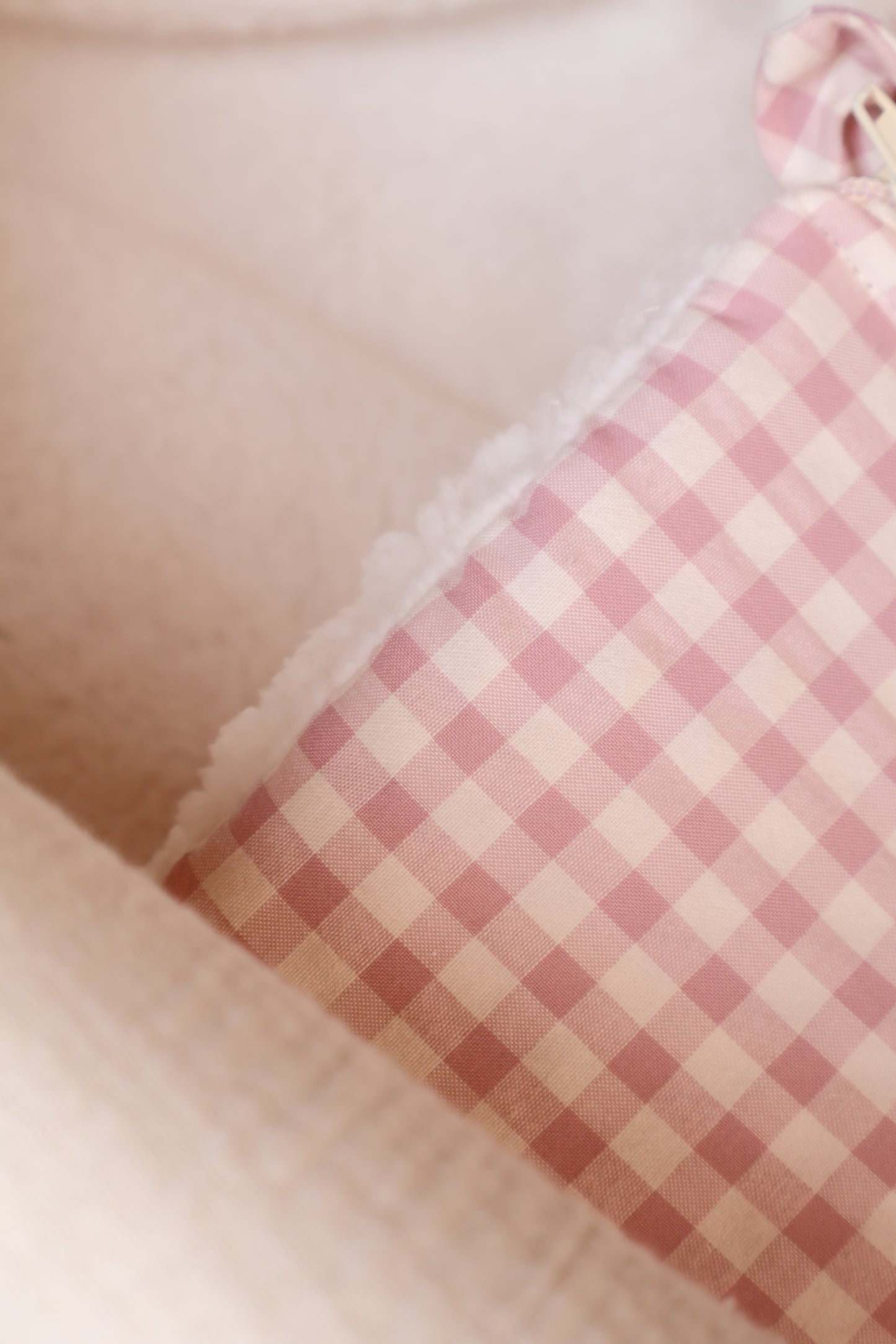 Saco Capazo Vichy Rosa + Borreguito