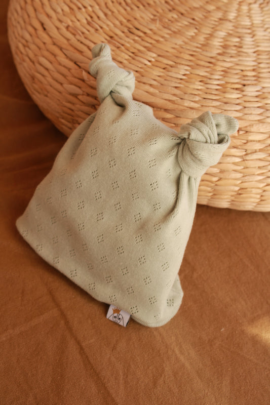 Ensemble tricot ajouré vert aqua Body + Leggings + Bonnet à nœud