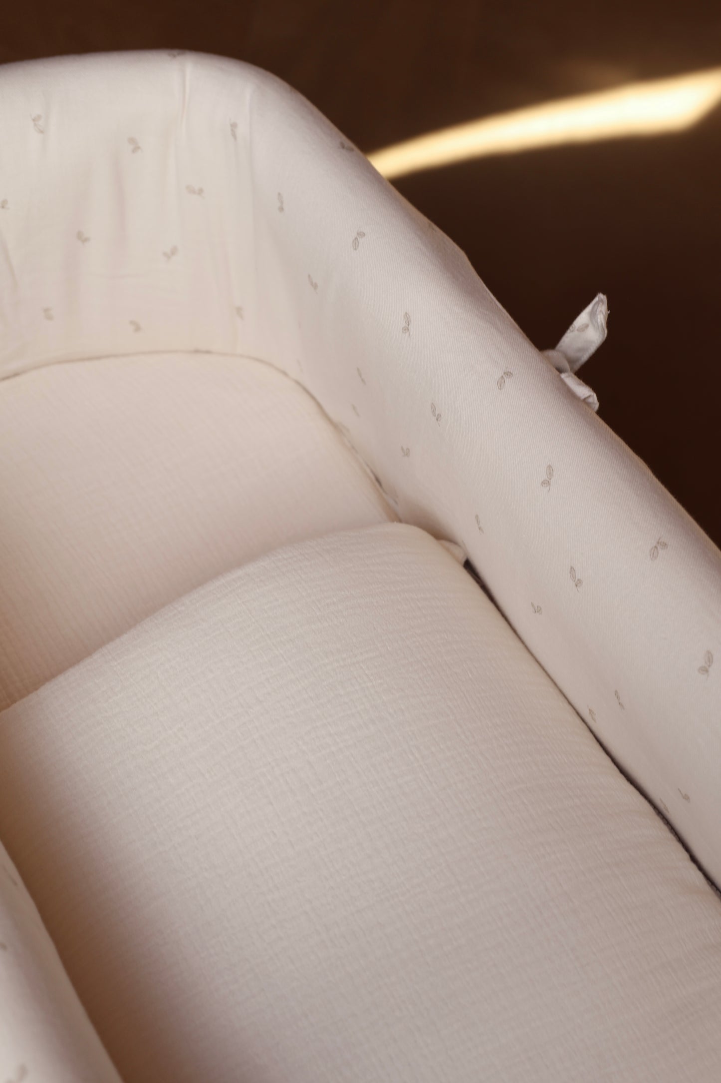 Vestidura Cochecito Cello Oliva + Gasa Cruda Reversible