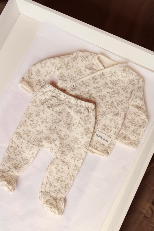 Chemise portefeuille en mousseline + leggings en mousseline