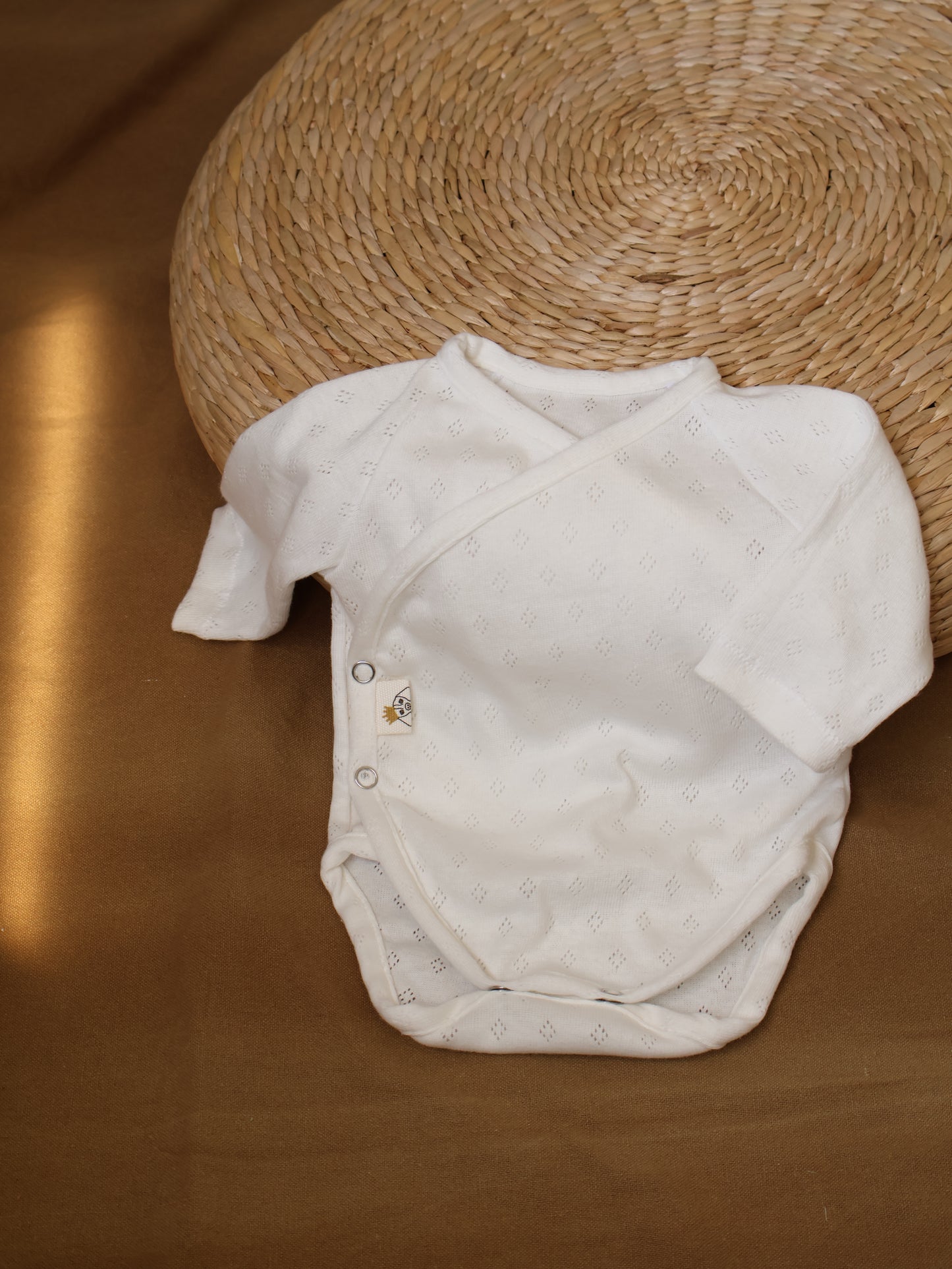 Conjunto Punto Calado Blanco Roto Body + Polainas + Gorro Nudo