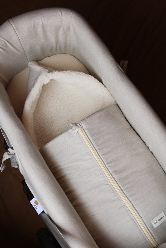 Sac de transport Viella en coton et peau de mouton