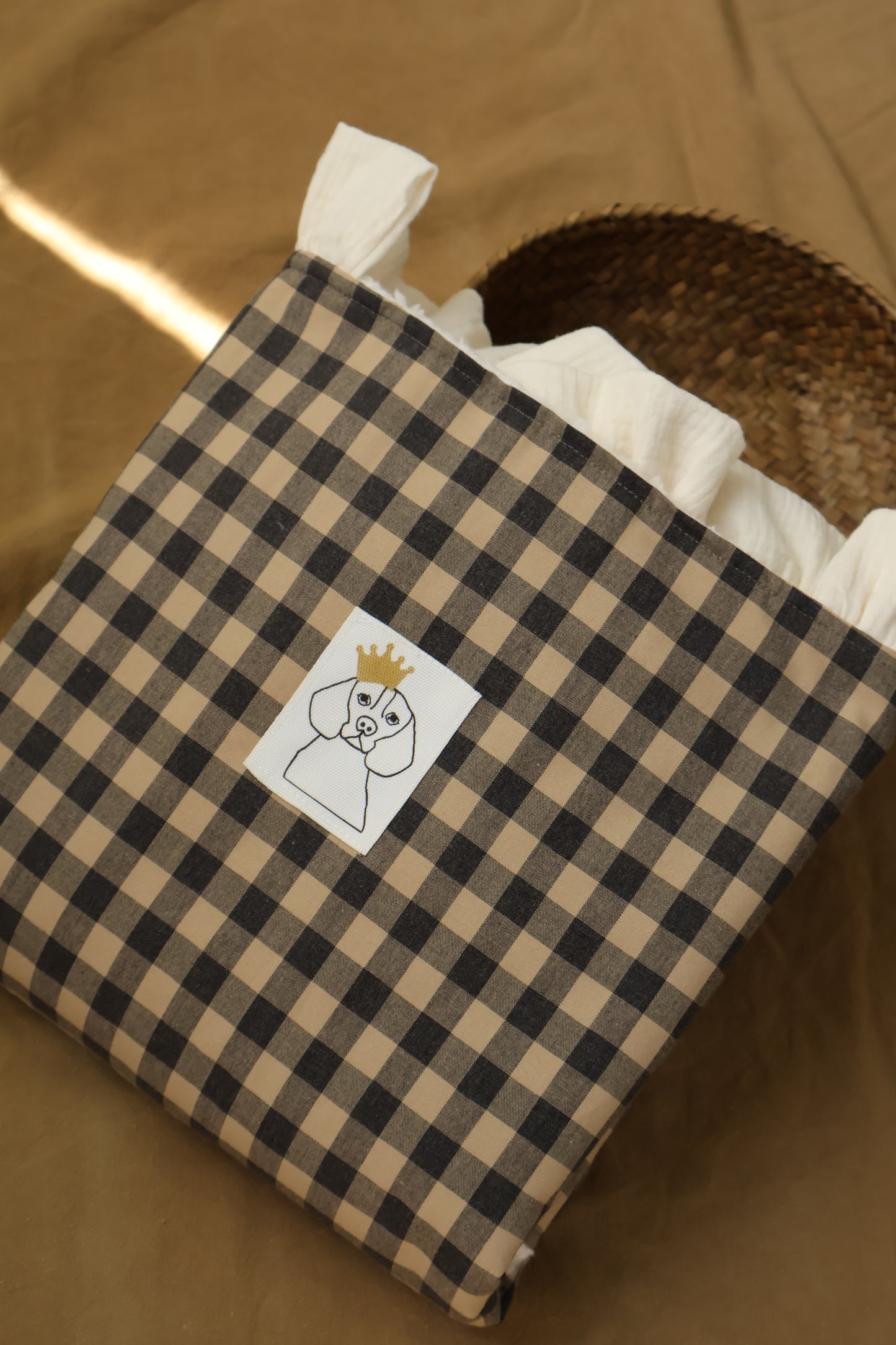 Couverture Vichy Café au lait + Peau de mouton