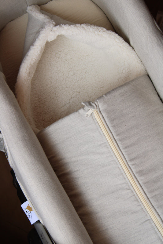 Sac de transport Viella en coton et peau de mouton