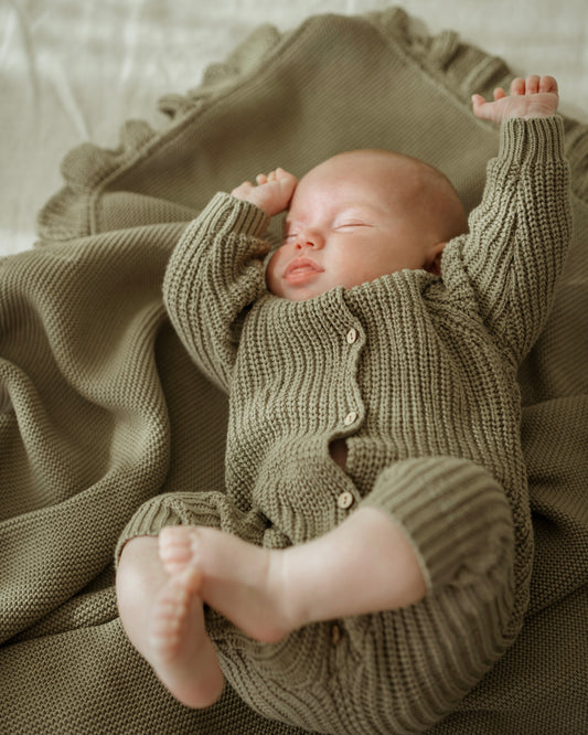 Manta Tricot Verde Militar