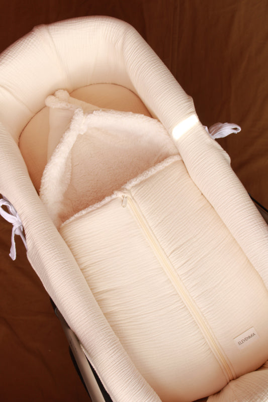 Saco Capazo Gasa Cruda + Borreguito