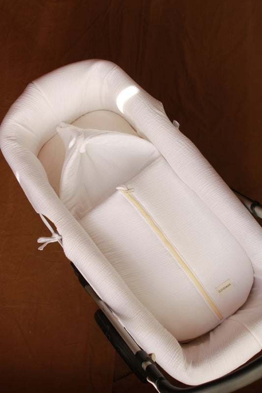 Sac panier en gaze blanche + gaze blanche