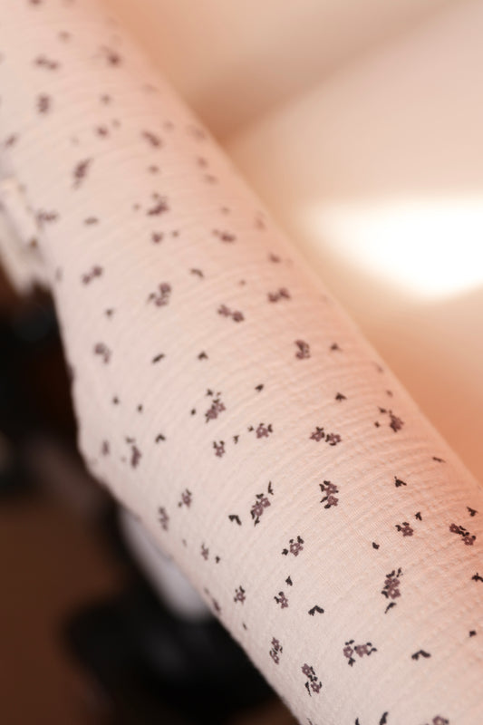 Housse de poussette double imprimée et réversible en gaze brute