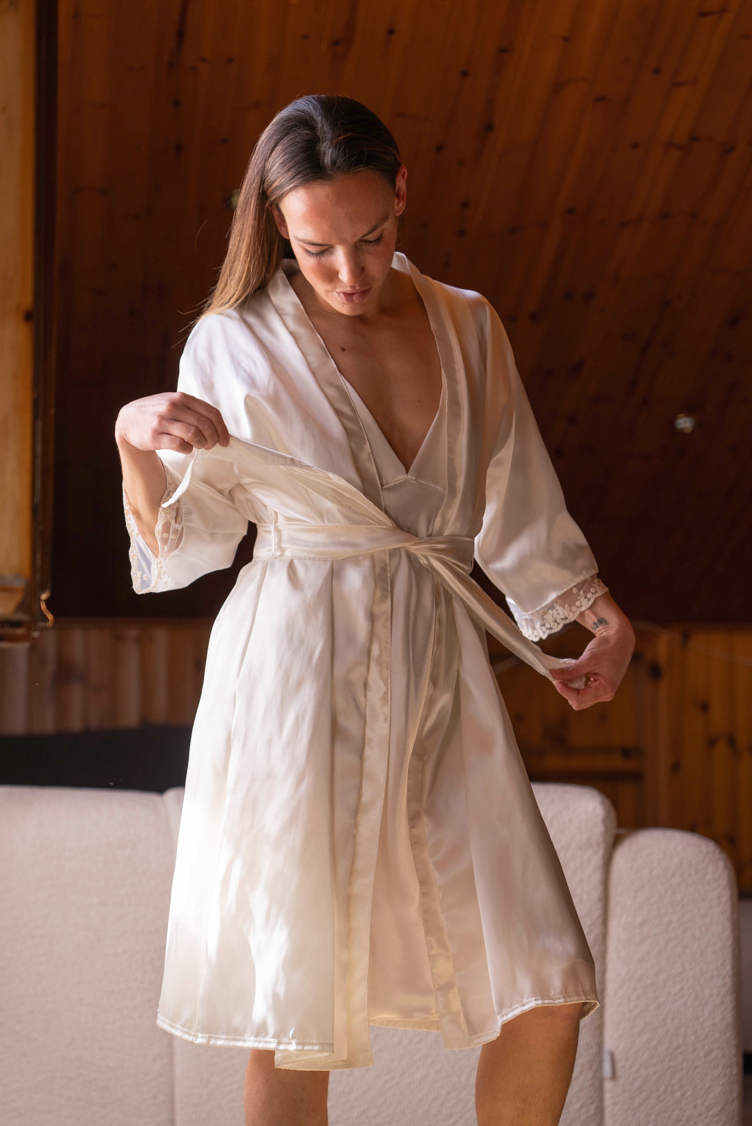 Camisón Maternity Satén Cava