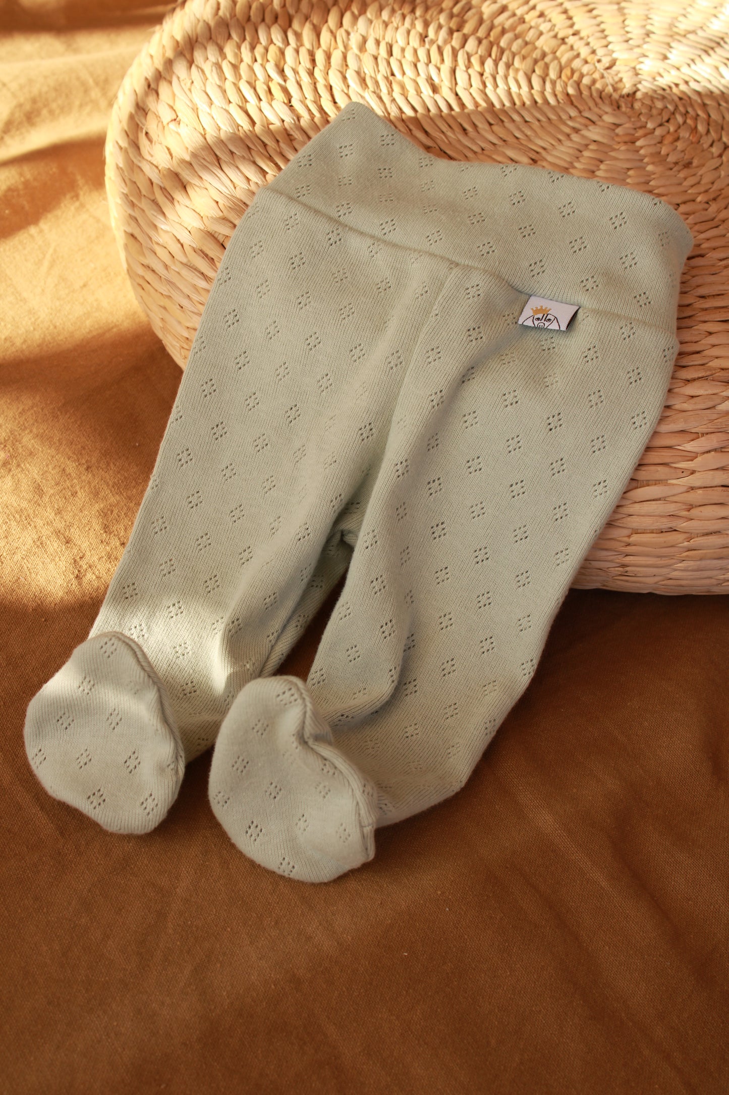 Conjunto Punto Calado Verde Agua Body + Polainas + Gorro Nudo