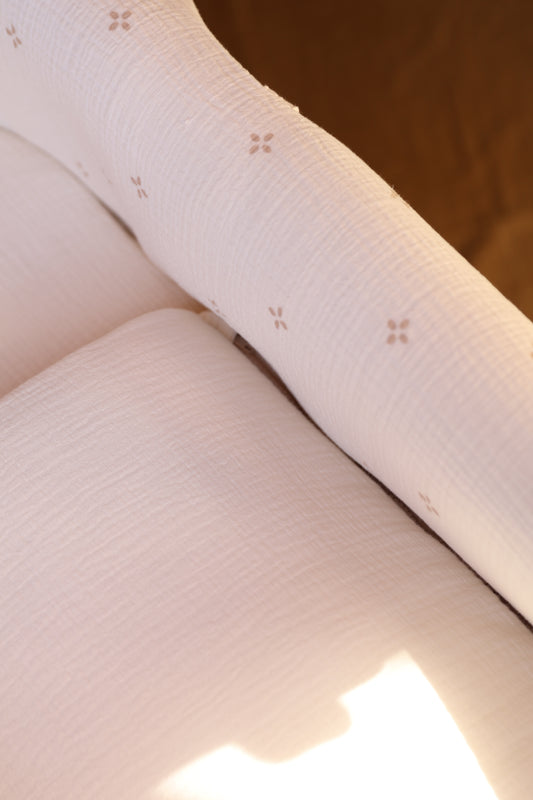 Housse de poussette double imprimée et réversible en gaze brute