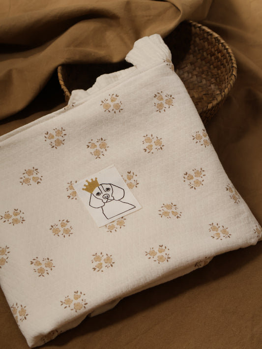 Arrullo manta de bebé Inti estampado y gasa cruda 100% algodón orgánico