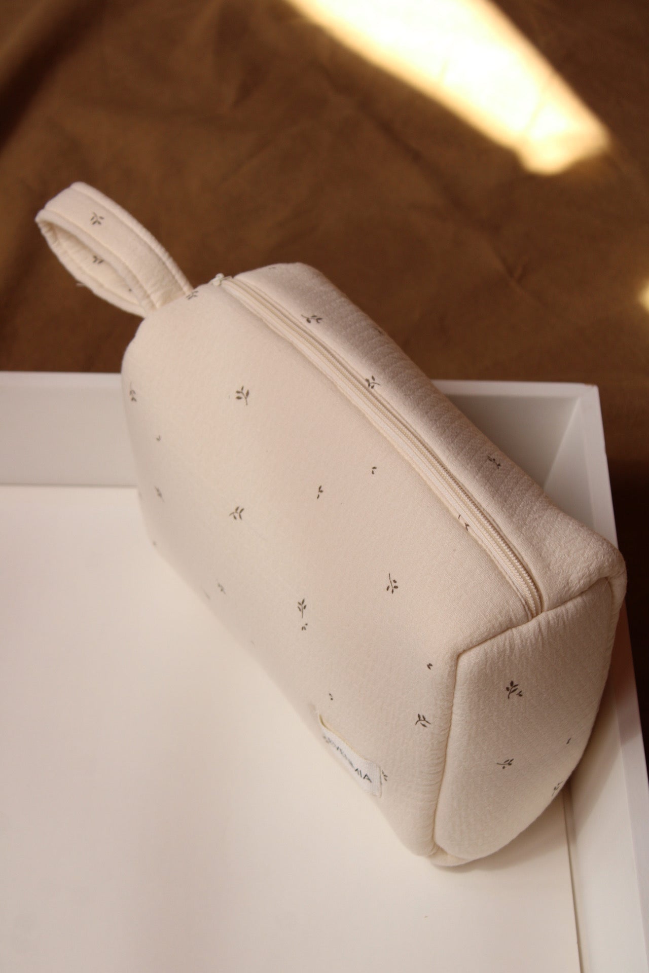 Trousse de toilette carrée imprimée nature