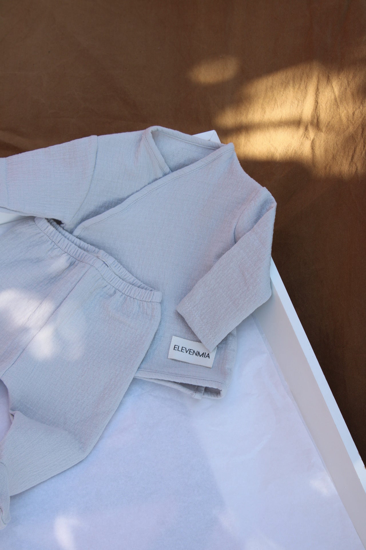 Beige Muslin New Born Set