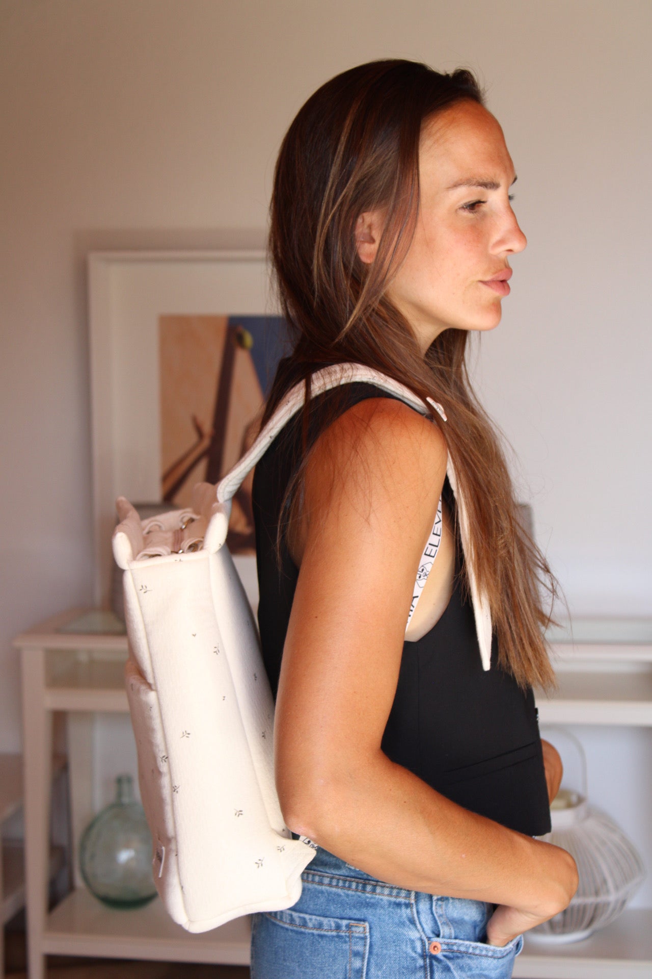 Sac à dos à roulettes E-BAG imprimé nature