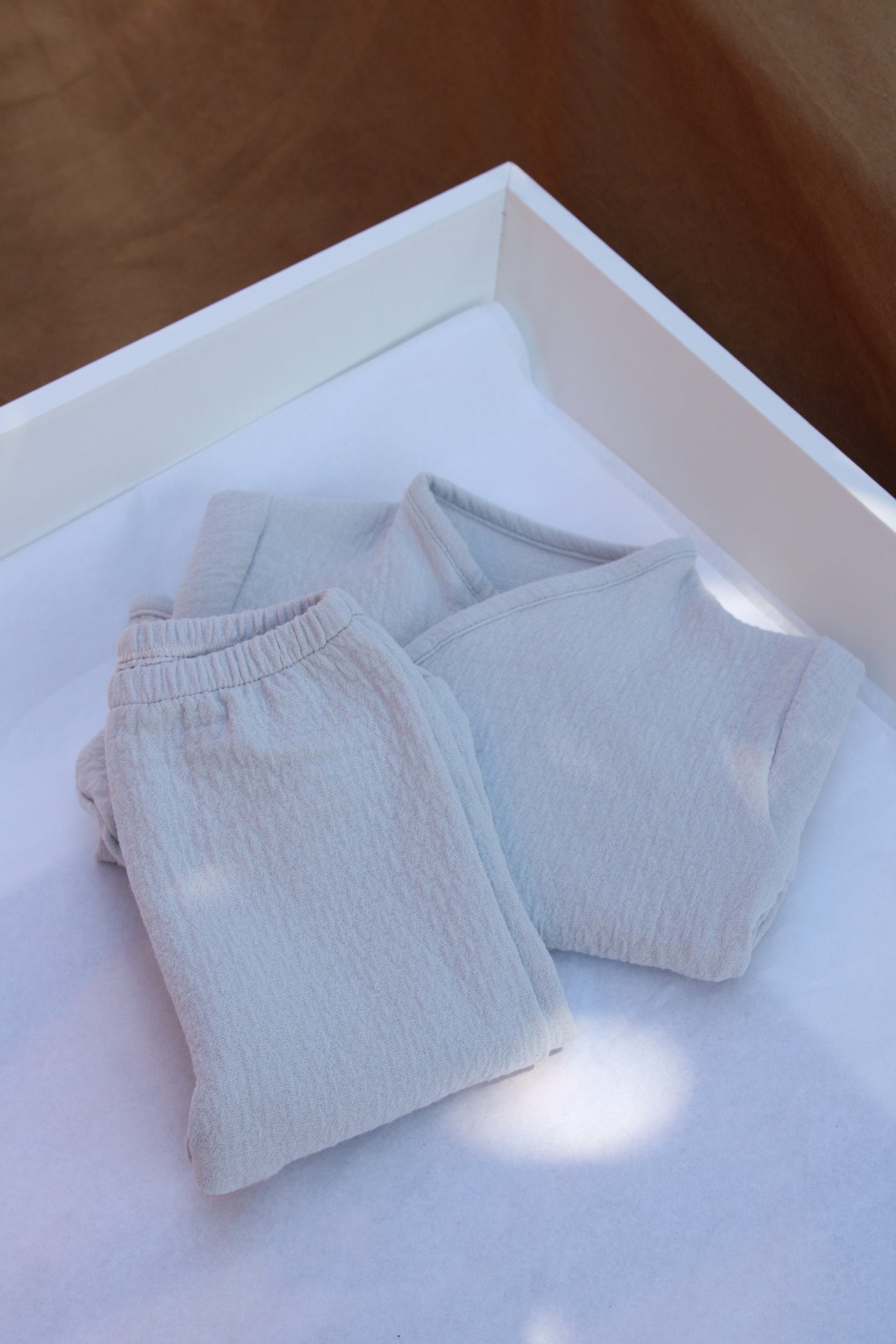 Beige Muslin New Born Set