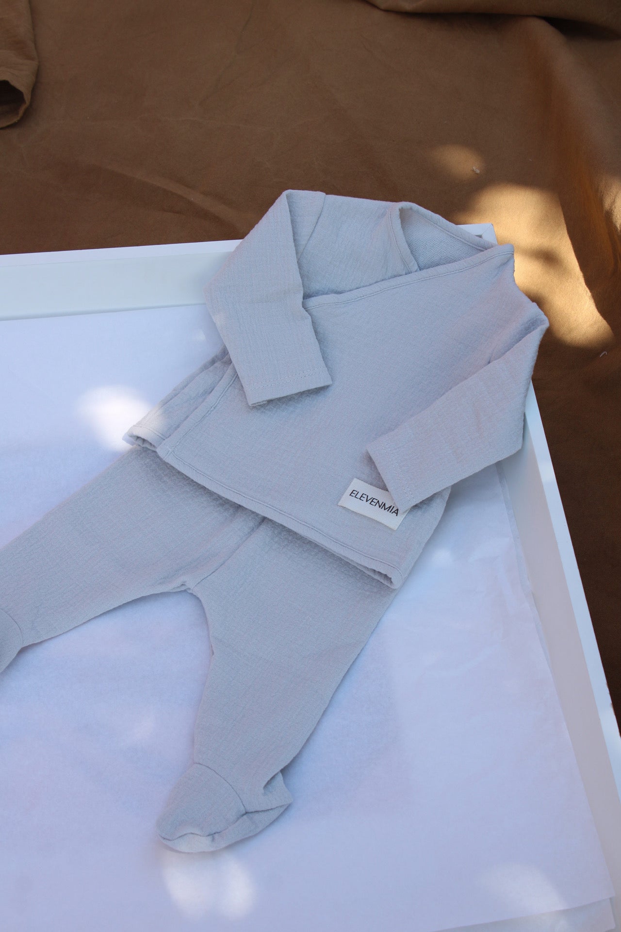 Beige Muslin New Born Set