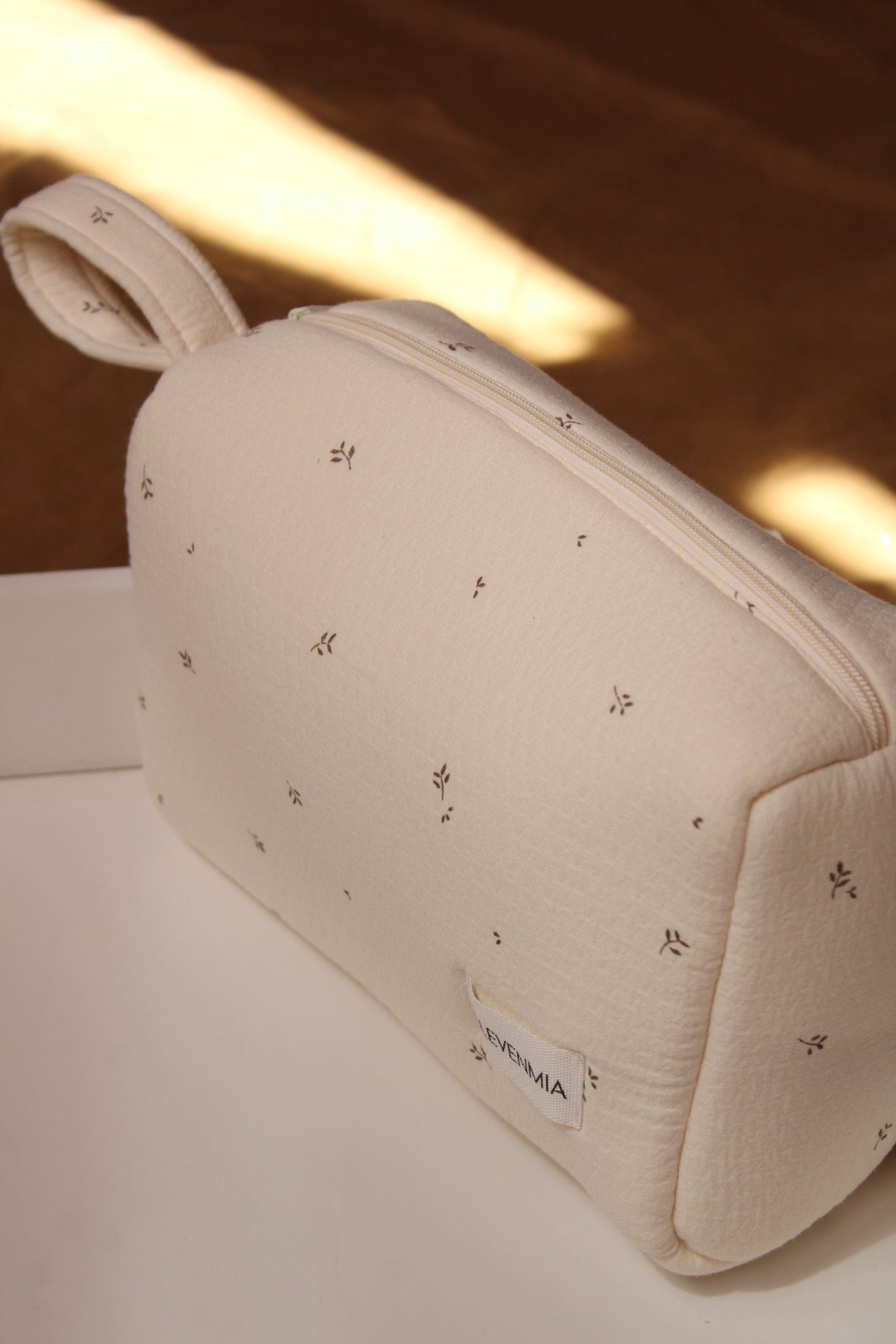 Trousse de toilette carrée imprimée nature