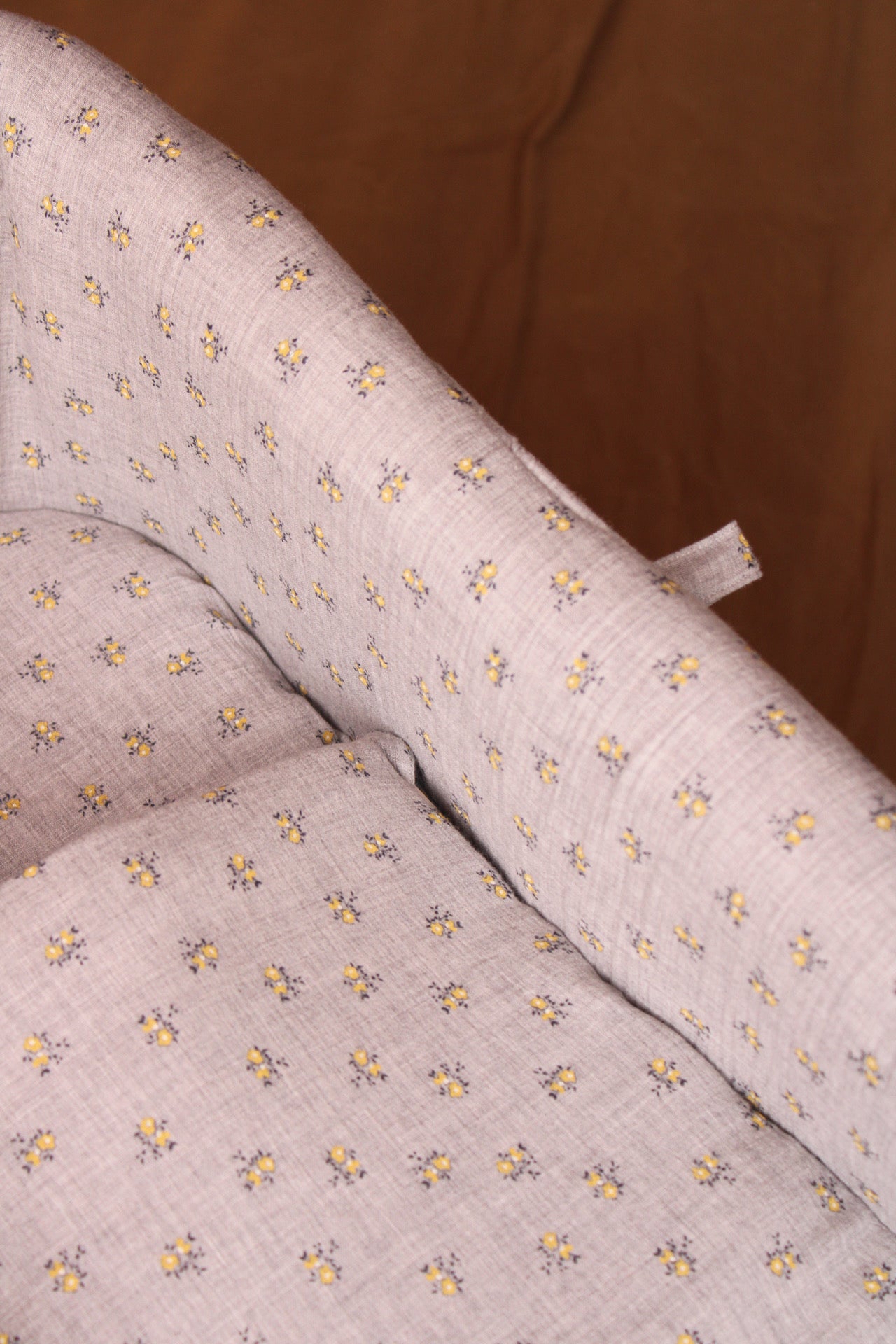 Vestidura Cochecito Gasa Flor Mostaza + Gasa Cruda