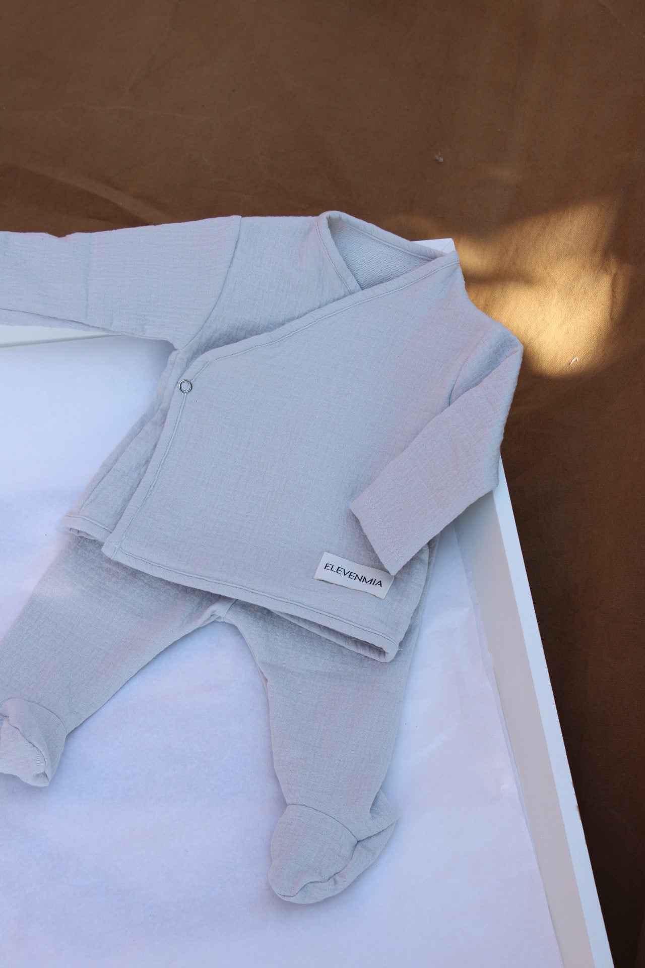 Beige Muslin New Born Set