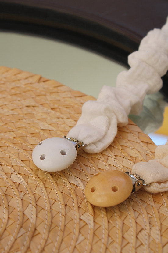 White Muslin Pacifier Holder