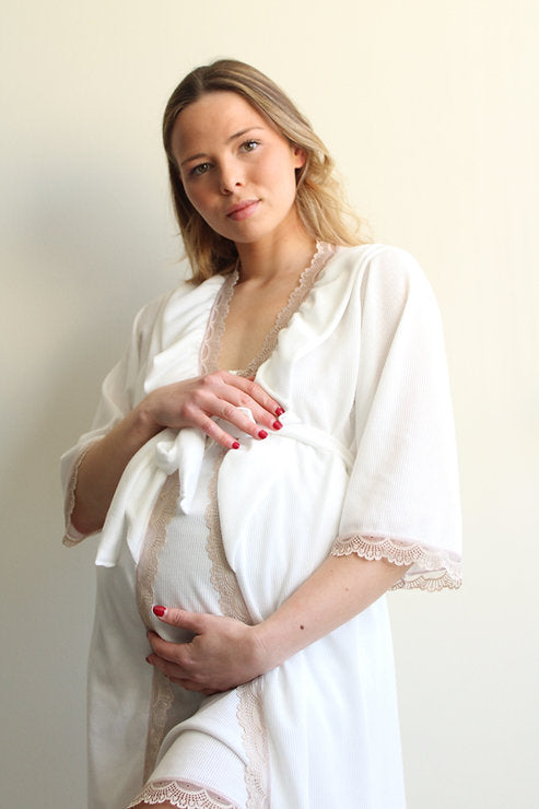 Bata Volante Canalé Blanco