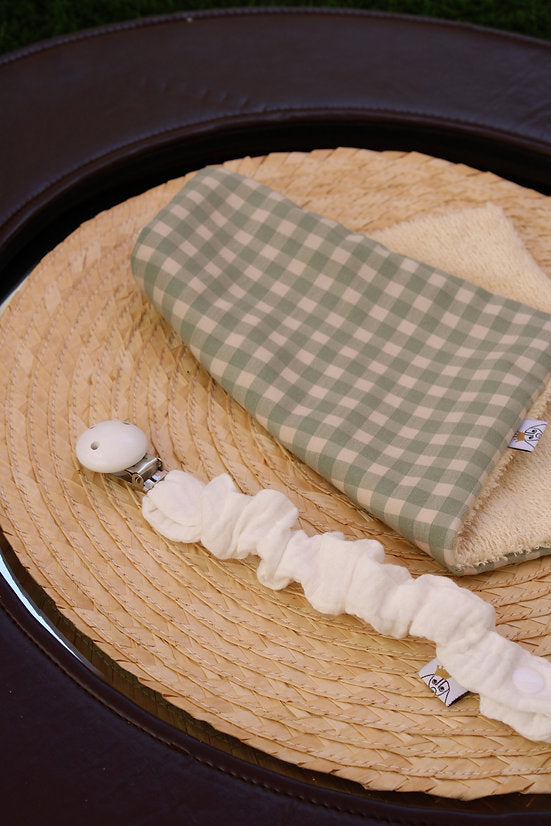 White Muslin Pacifier Holder