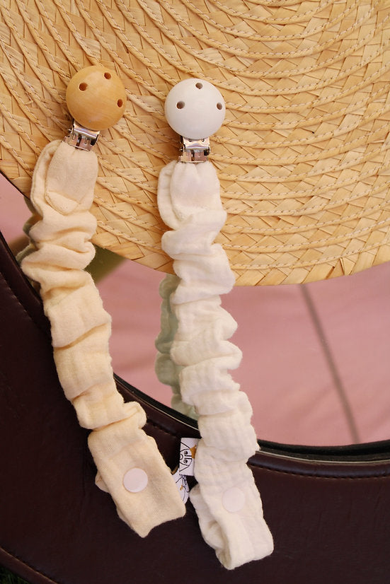 White Muslin Pacifier Holder
