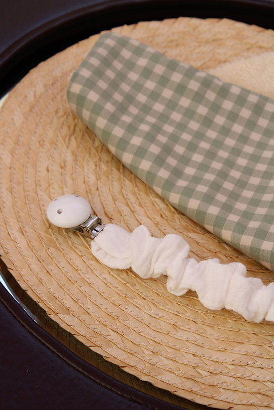 White Muslin Pacifier Holder