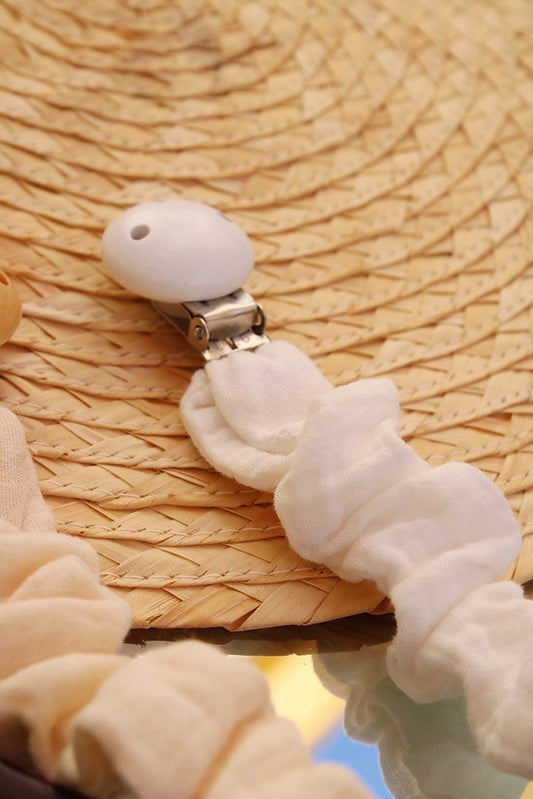 Chupetero Fruncido Gasa Blanca