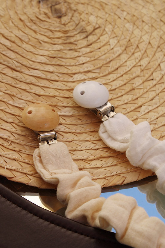 White Muslin Pacifier Holder