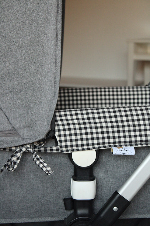 Housse de poussette double imprimée et réversible en gaze brute