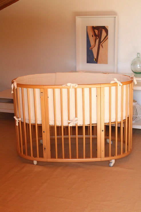 stokke mattress protector v2 Beige Muslin Stokke Crib Protector – ELEVENMIA