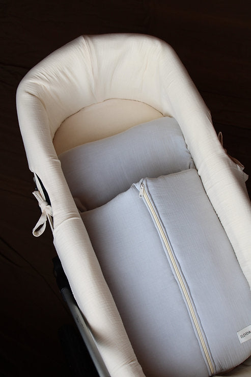 Saco Capazo Gasa Gris + interior gris