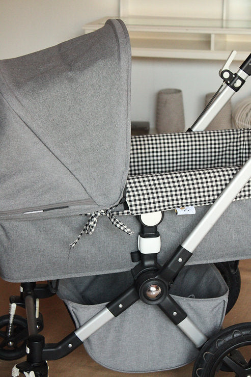 Housse de poussette double imprimée et réversible en gaze brute