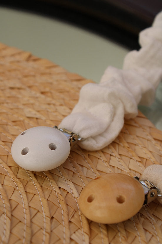 White Muslin Pacifier Holder