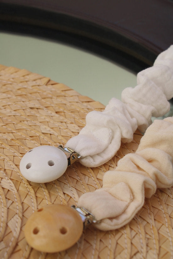White Muslin Pacifier Holder
