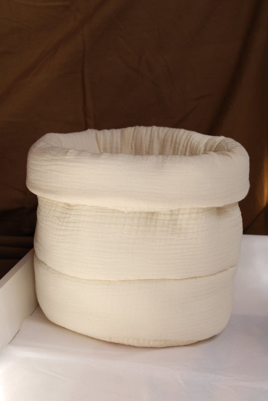 Cesto Organizador Habitación Grande Gasa Cruda