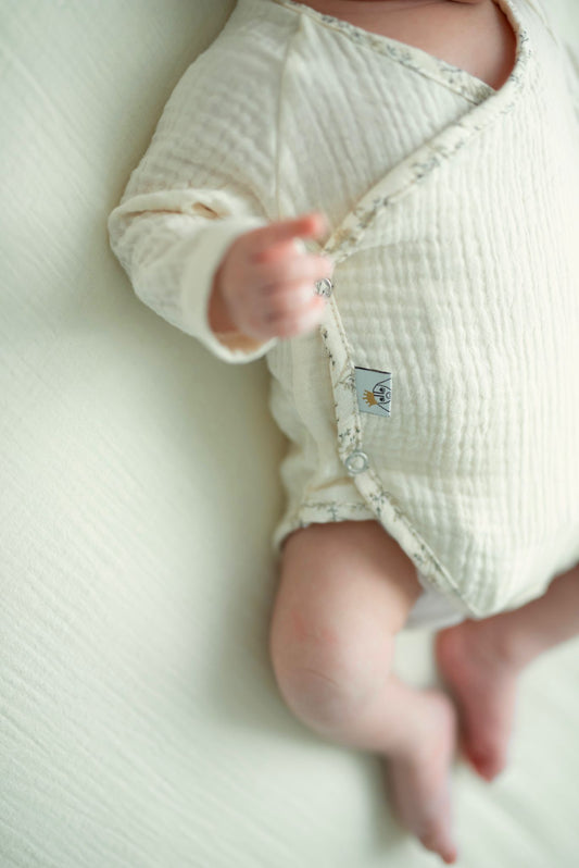 Ensemble body en mousseline brute + leggings en mousseline brute