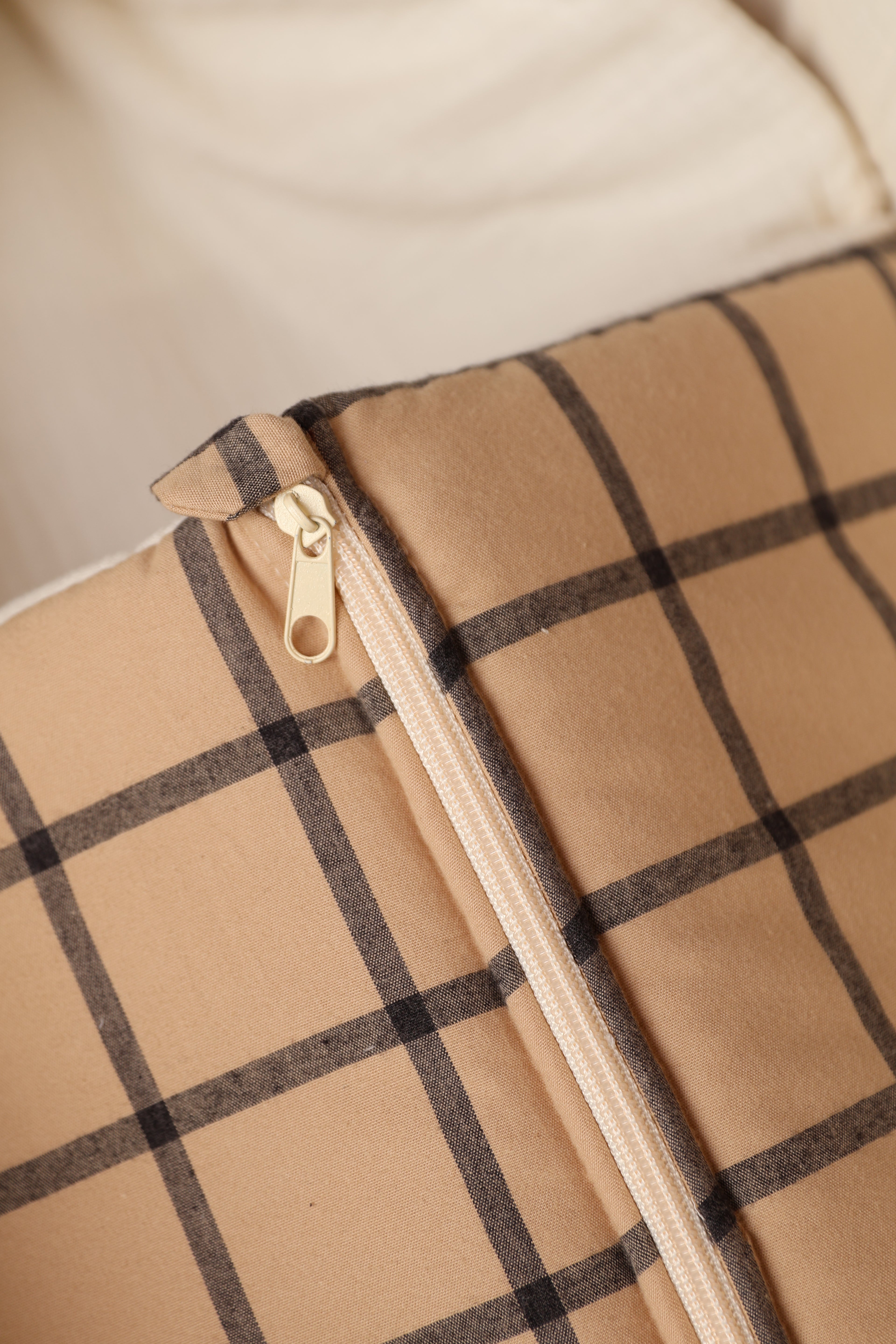 Saco Capazo Cuadro Ocre + Gasa Cruda