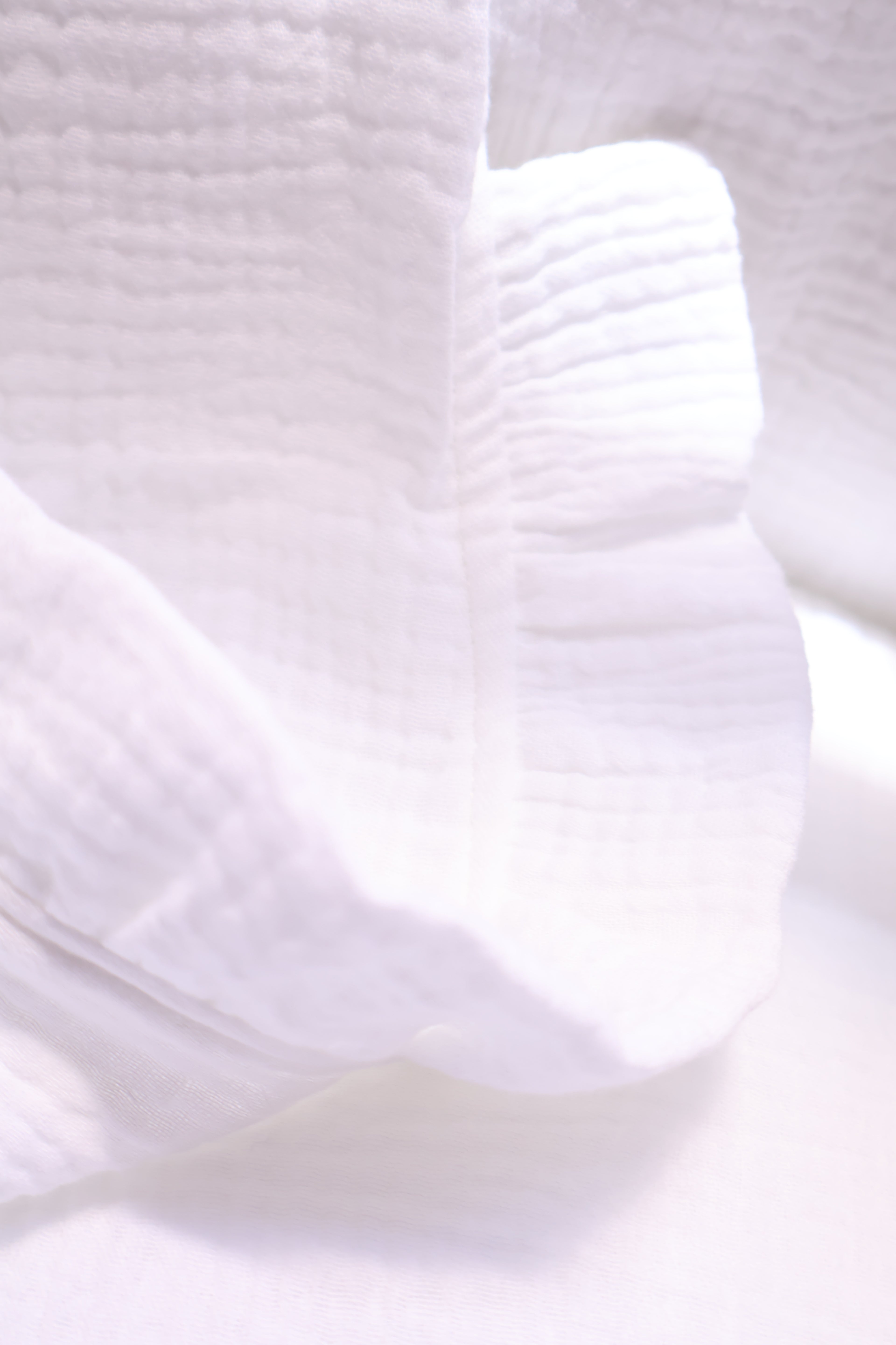 Lange en gaze blanche + volant en gaze blanche