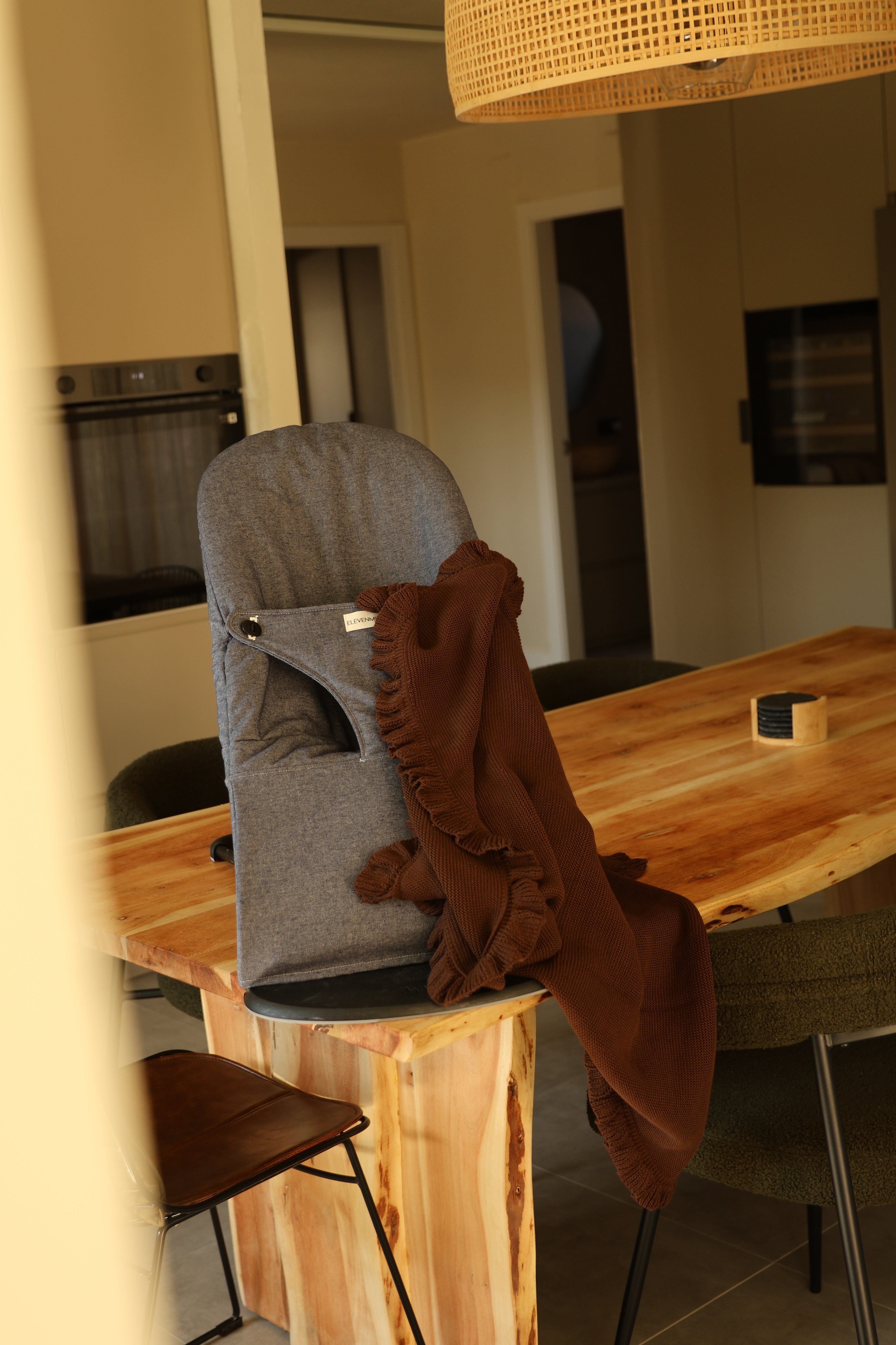 Manta Tricot Marrón Chocolate