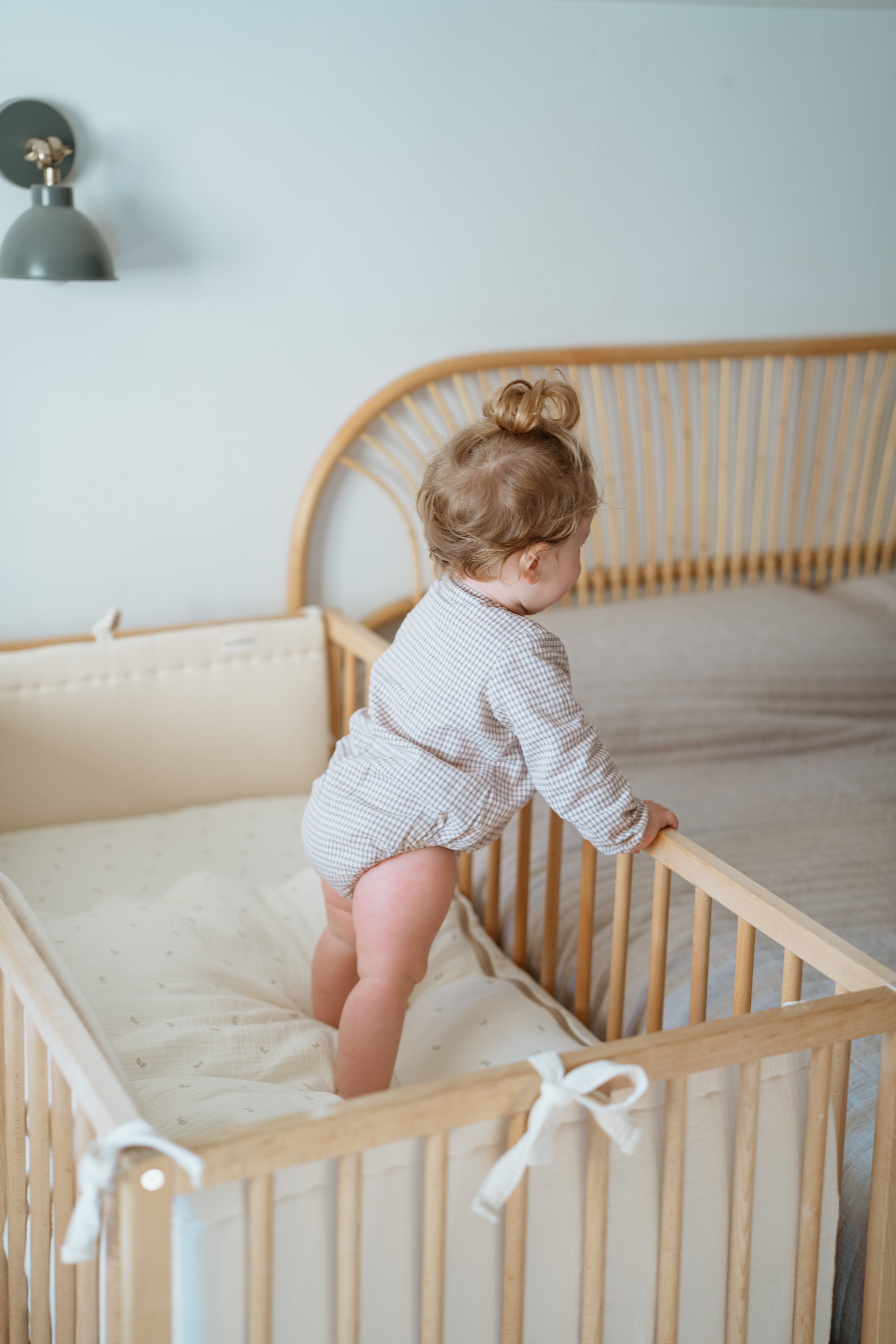 Sac à fond de berceau 60 x 120 en gaze olive