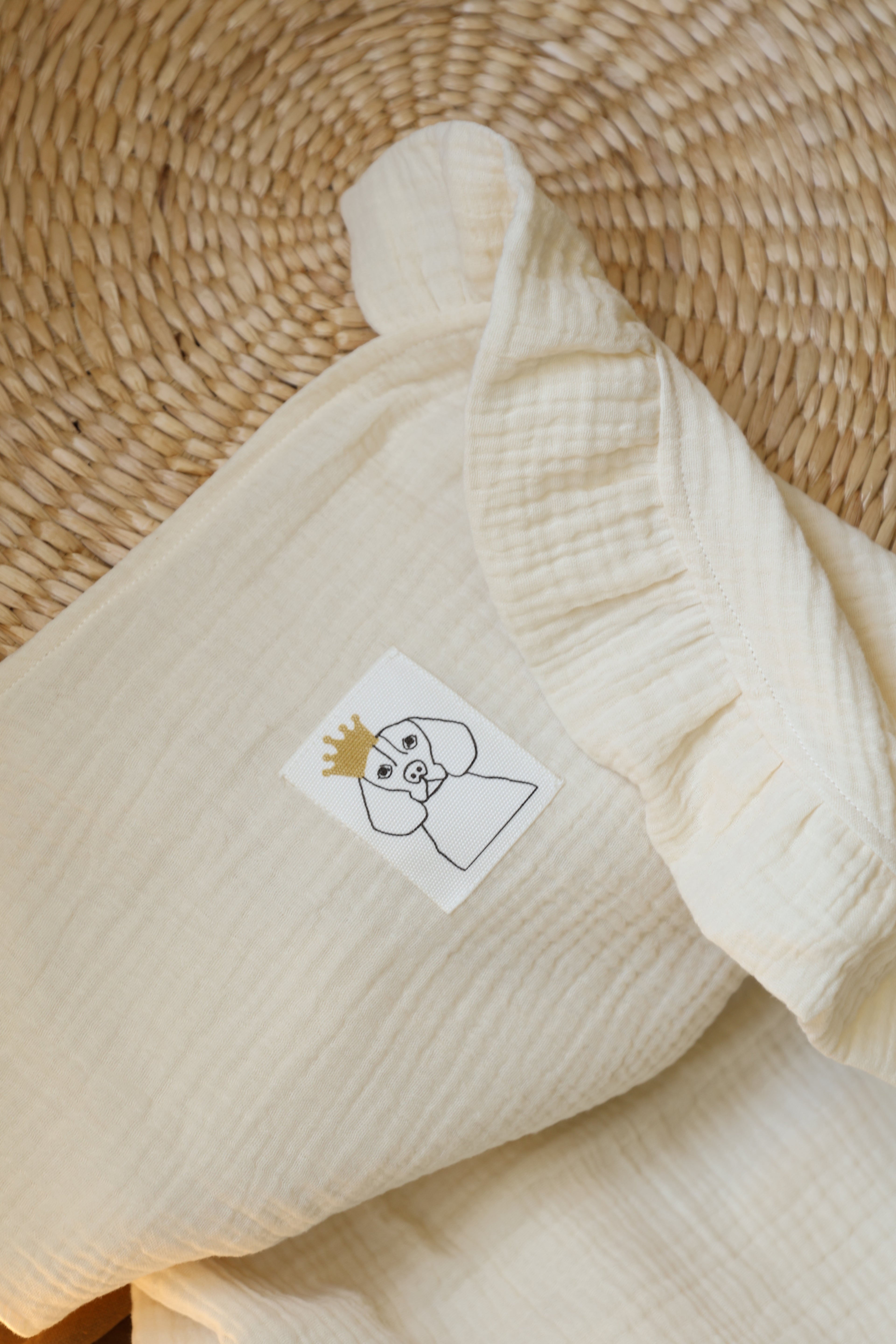 Arrullo Gasa Cruda + Volante Gasa Cruda